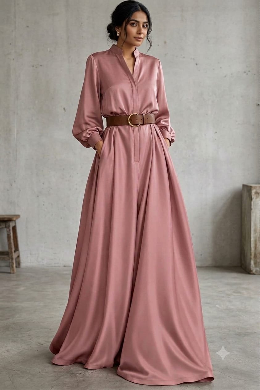 Rosewood satin maxi