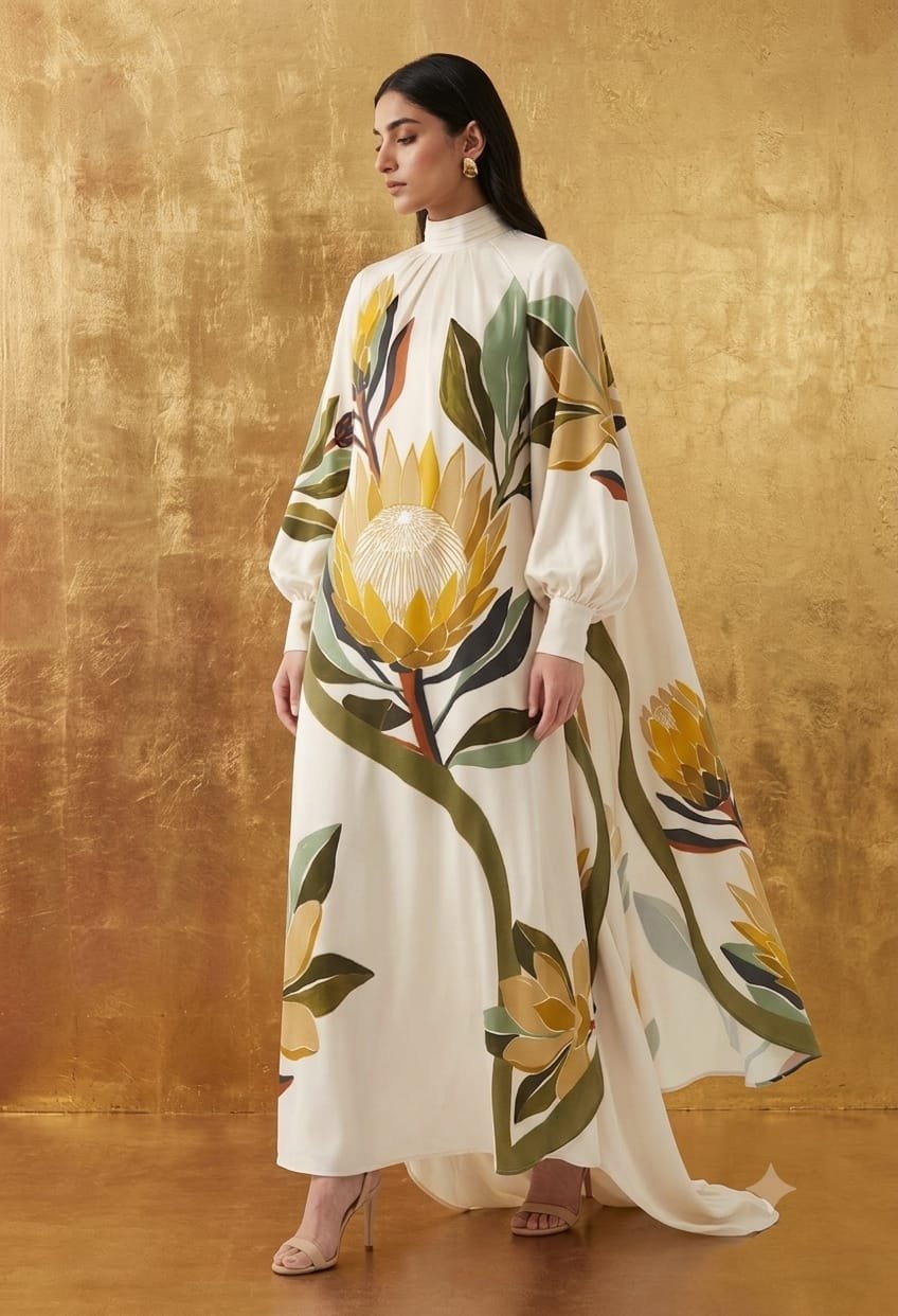 Protea print kaftan