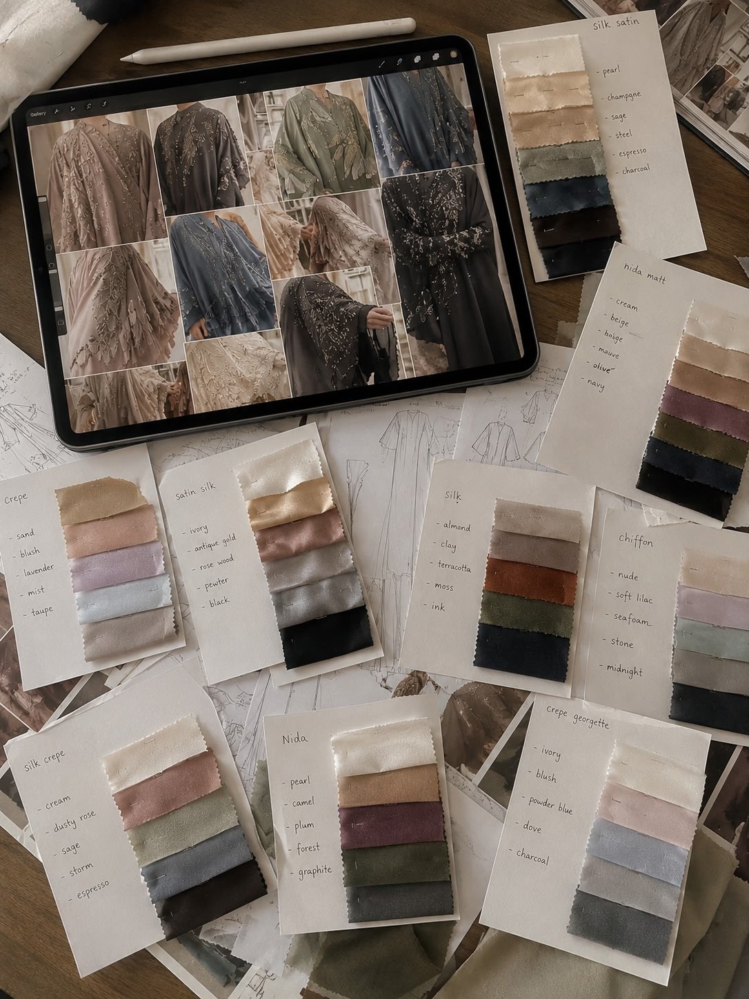 Fabric and colour development references